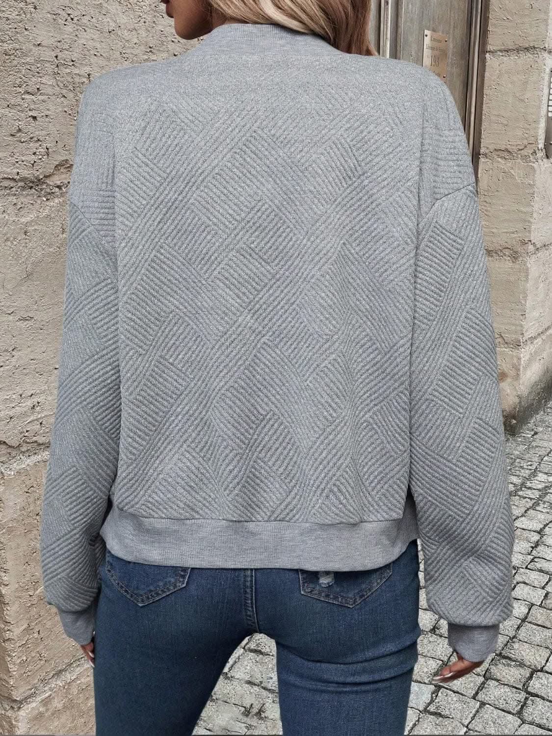 Chic zip-up jacket - long sleeve, 100% polyester - Love Salve